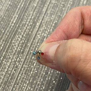 New 5 Pk Left Nostril Nose Screw Studs Pkg 2